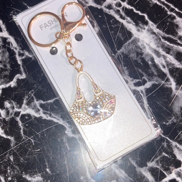 Gold and Silver Purse Keychain - Picture 2 of 3